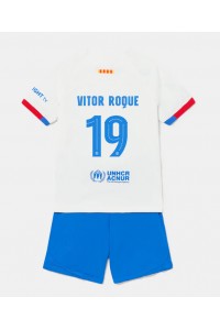 Fotbalové Dres Barcelona Vitor Roque #19 Dětské Venkovní Oblečení 2023-24 Krátký Rukáv (+ trenýrky)